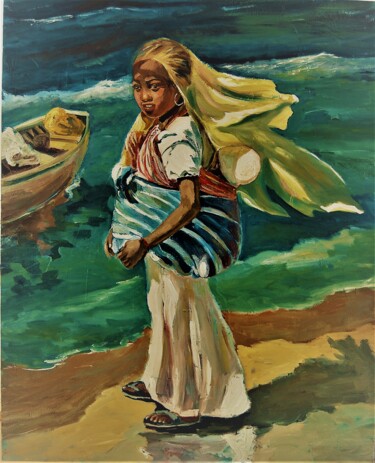 Pintura titulada "La niña I" por Reme, Obra de arte original, Oleo