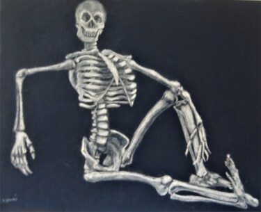 Pintura titulada "El esqueleto" por Reme, Obra de arte original, Lápiz