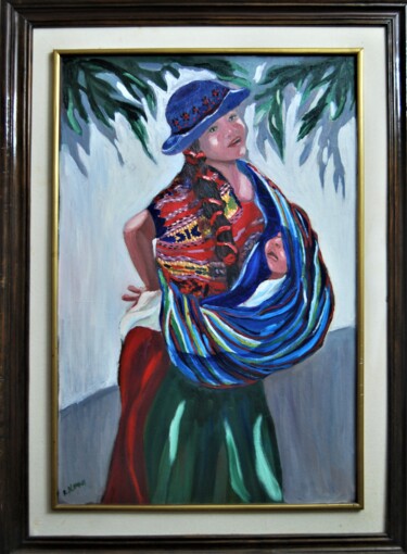 Painting titled "Guadalupe" by Reme, Original Artwork, Oil