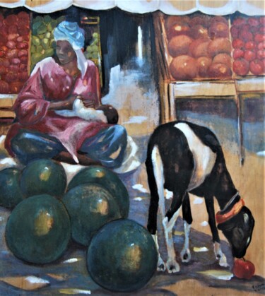 Pintura titulada "La madre III" por Reme, Obra de arte original, Oleo