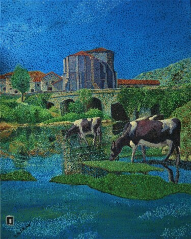Painting titled "landscape" by Reme, Original Artwork, Oil