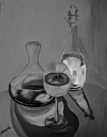 Painting titled "tres vinos VI" by Reme, Original Artwork