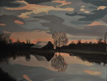 Painting titled "AT NIGHTFALL" by Reme, Original Artwork
