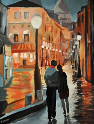 Painting titled "WALKING ON PARIS" by Reme, Original Artwork