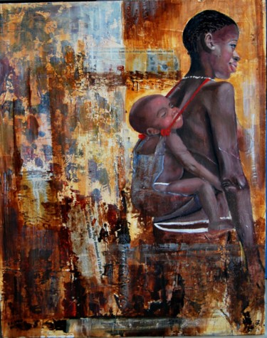Pintura titulada "BASSARI WOMAN" por Reme, Obra de arte original, Otro