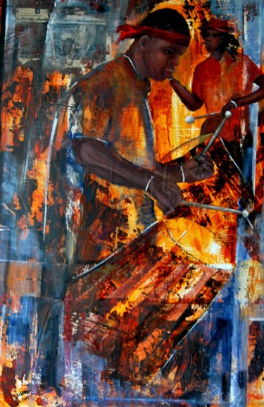 Картина под названием "LUNE SENEGALESE" - Reme, Подлинное произведение искусства, Масло