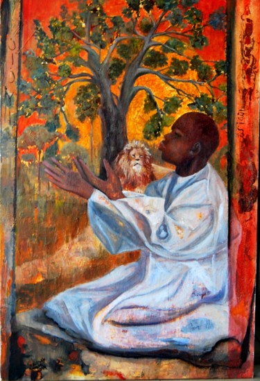 Painting titled "LLAMADA A LA ORACIÓN" by Reme, Original Artwork, Other