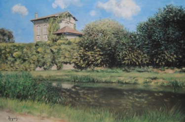 Peinture intitulée "Le Bras Vert (Nancy)" par Rémi Acquin, Œuvre d'art originale, Huile