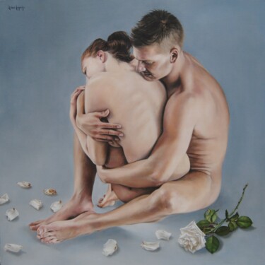 Pintura intitulada "Consolation (L'Étre…" por Rémi Acquin, Obras de arte originais, Óleo