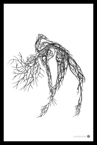 「Branches - Danseur…」というタイトルのデジタルアーツ Rémi Balligandによって, オリジナルのアートワーク, 2Dデジタルワーク