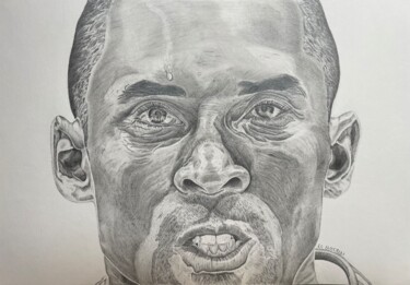 Drawing titled "Kobe Bryant" by Rémi Capobianco, Original Artwork, Pencil