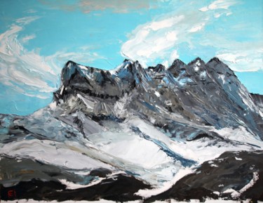 Schilderij getiteld "Alpes en Suisse" door Rémi Demerlé, Origineel Kunstwerk, Anders