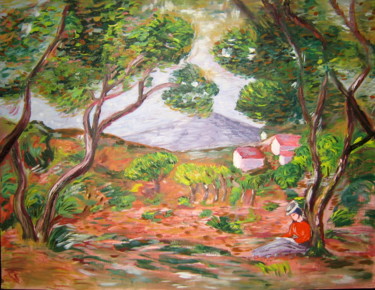 Malerei mit dem Titel "Noirmoutier (RENOIR)" von Rémi Demerlé, Original-Kunstwerk, Öl