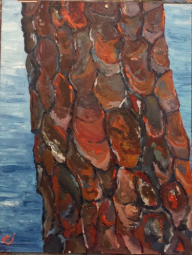 Pintura titulada "Couleurs d'écorces" por Rémi Demerlé, Obra de arte original, Oleo