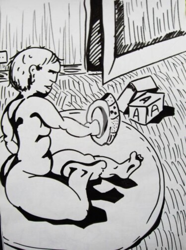Peinture intitulée "L'angoisse des prem…" par Remi Granier, Œuvre d'art originale