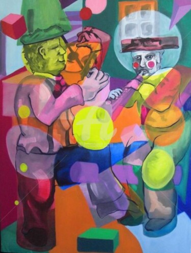 Painting titled "Les musiciens" by Remi Granier, Original Artwork