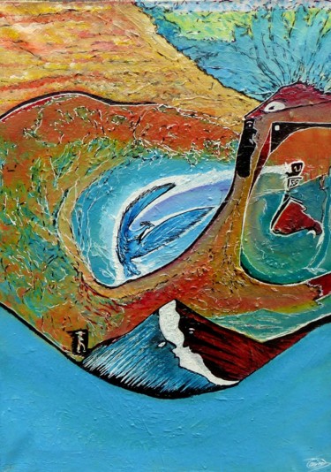 Peinture intitulée "L'eau 6 : La gloire…" par Rémi Benard, Œuvre d'art originale, Acrylique