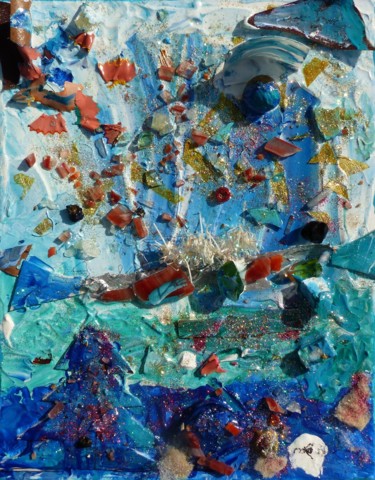 Malerei mit dem Titel "La pluie de christal" von Rémi Benard, Original-Kunstwerk, Acryl