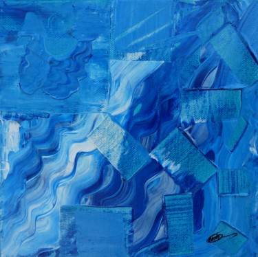 Schilderij getiteld "bleu" door Rémi Benard, Origineel Kunstwerk, Acryl