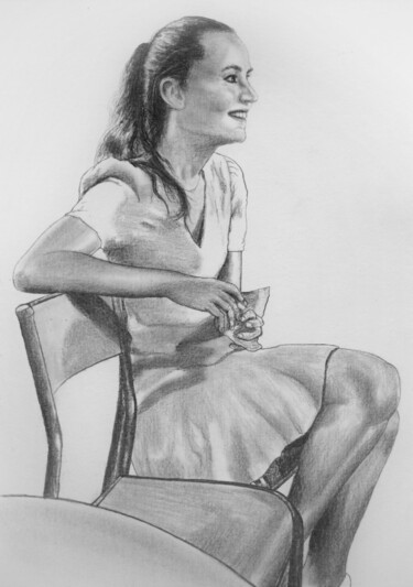 Dessin intitulée "dessin-jeune-femme-…" par Rémi Rivollier, Œuvre d'art originale, Graphite