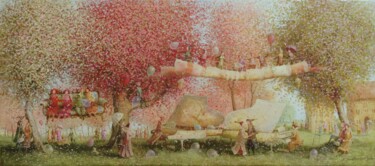 Pintura intitulada "The piano duet" por Remigijus Januskevicius, Obras de arte originais, Óleo