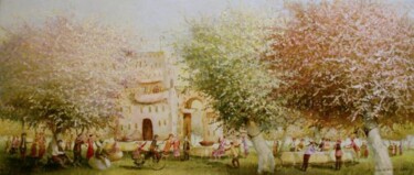 Painting titled "Garden Games" by Remigijus Januskevicius, Original Artwork, Oil