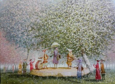 Painting titled "white concert" by Remigijus Januskevicius, Original Artwork