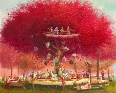 Peinture intitulée "tea tree" par Remigijus Januskevicius, Œuvre d'art originale, Huile