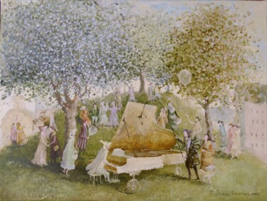 Peinture intitulée "Grand piano" par Remigijus Januskevicius, Œuvre d'art originale, Huile