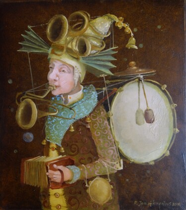 Painting titled "Man orchestra" by Remigijus Januskevicius, Original Artwork, Oil