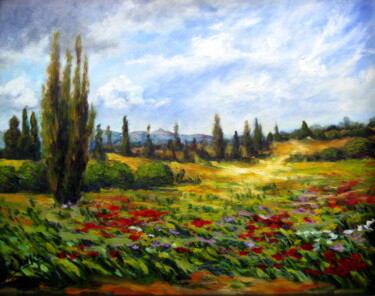 Pittura intitolato "Primavera" da Remigio Megías García, Opera d'arte originale, Olio