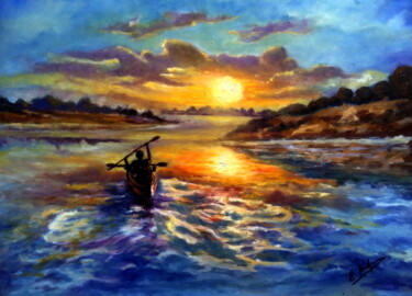 绘画 标题为“En el pantano de Al…” 由Remigio Megías García, 原创艺术品, 油