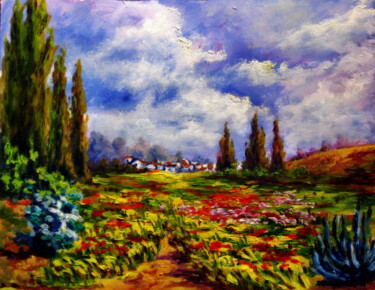 Pintura intitulada "Primavera" por Remigio Megías García, Obras de arte originais, Óleo