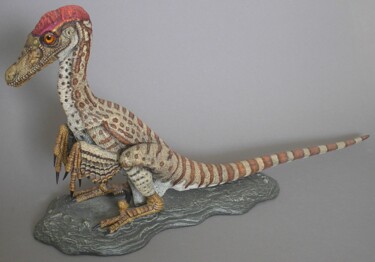 Skulptur mit dem Titel "Velociraptor mongol…" von Remigius Sebastian Sappa, Original-Kunstwerk, Ton