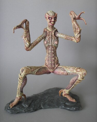 Skulptur mit dem Titel "Teufelsblume" von Remigius Sebastian Sappa, Original-Kunstwerk, Polymer Ton