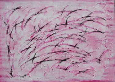 Peinture intitulée "PINK FLOYDS FLYING…" par Remilda, Œuvre d'art originale, Huile