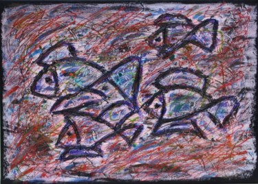 Pittura intitolato "PESCI IN UN MARE DI…" da Remilda, Opera d'arte originale