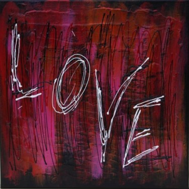 Painting titled "LOVE 40 x 40" by Remilda, Original Artwork