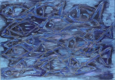 Peinture intitulée "BANC DE POISSONS 50…" par Remilda, Œuvre d'art originale