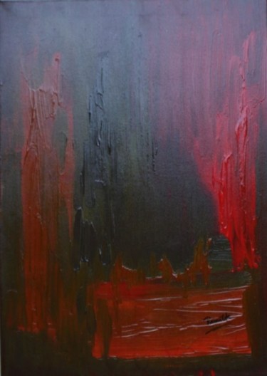 Peinture intitulée "BRUME ROUGE" par Remilda, Œuvre d'art originale