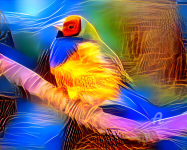 Digitale Kunst mit dem Titel "bird nature" von Remond Reichwein, Original-Kunstwerk, Digitale Malerei