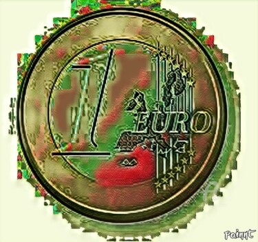 Digitale Kunst getiteld "euro munt stuk" door Remond Reichwein, Origineel Kunstwerk, Digitaal Schilderwerk