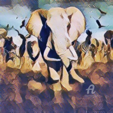Digital Arts titled "olifant" by Remond Reichwein, Original Artwork, Digital Painting