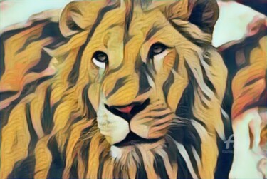 Digital Arts titled "lion" by Remond Reichwein, Original Artwork, Digital Painting