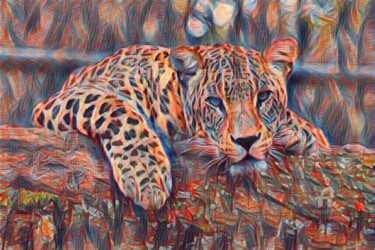 Digital Arts titled "tijger welp" by Remond Reichwein, Original Artwork, Digital Painting