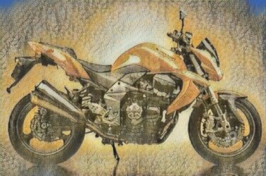 数字艺术 标题为“staande motor” 由Remond Reichwein, 原创艺术品, 数字油画