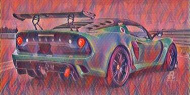 Digital Arts titled "wedstrijd auto" by Remond Reichwein, Original Artwork, Digital Painting