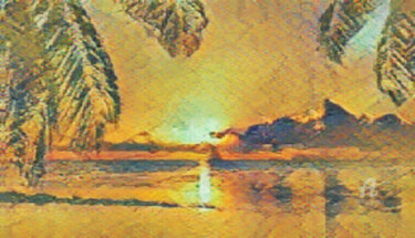 Digitale Kunst mit dem Titel "zon's ondergang bij…" von Remond Reichwein, Original-Kunstwerk, Digitale Malerei