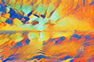 Digitale Kunst getiteld "zon bij zee" door Remond Reichwein, Origineel Kunstwerk, Digitaal Schilderwerk