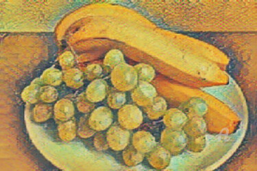 Digitale Kunst mit dem Titel "druif en banaan" von Remond Reichwein, Original-Kunstwerk, Digitale Malerei